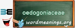 WordMeaning blackboard for oedogoniaceae